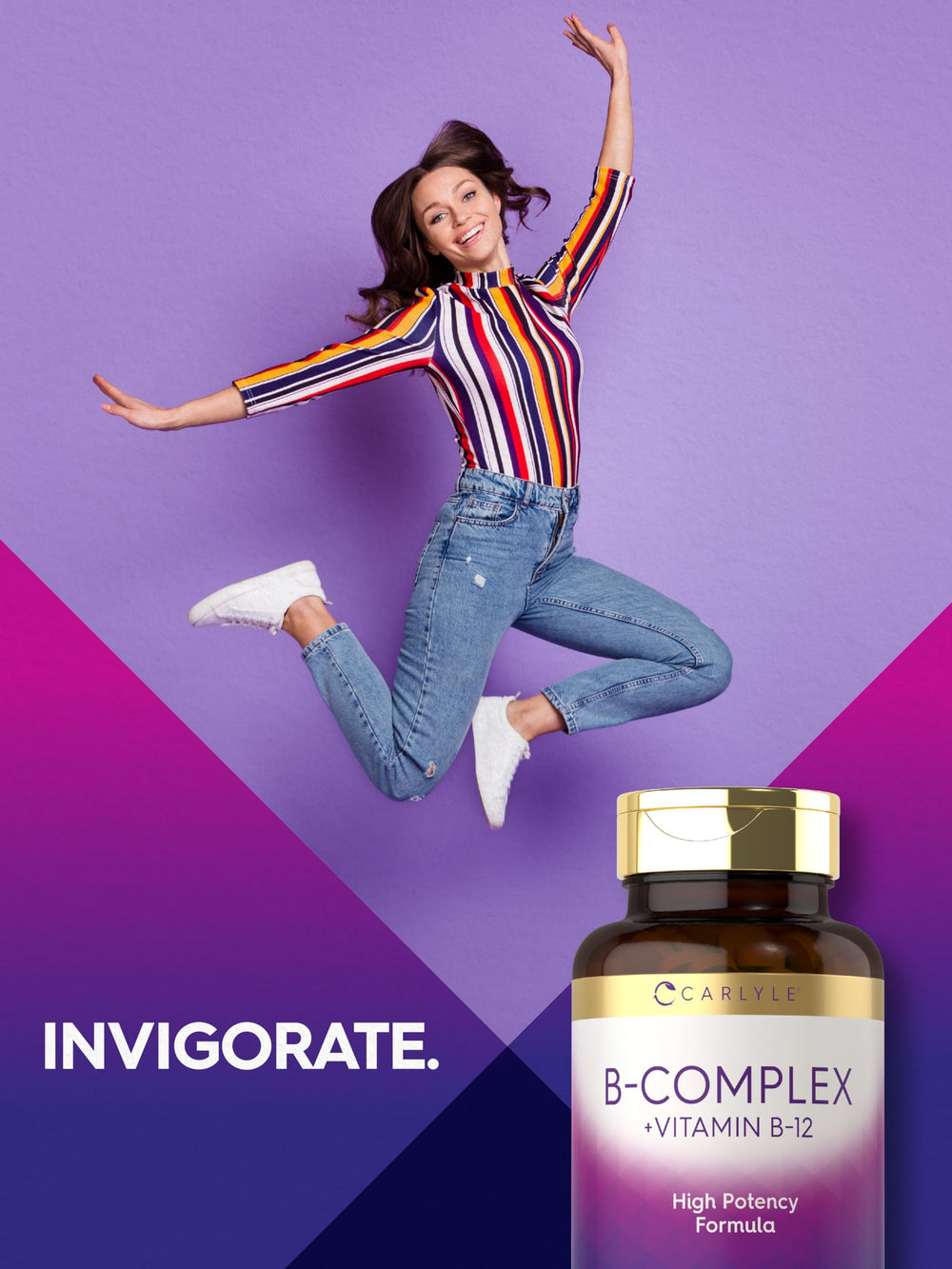 Carlyle B-Complex label notes papaya enzyme for gentle support