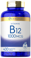 Carlyle B12 1000 mcg bottle front view for daily vegetarian wellness