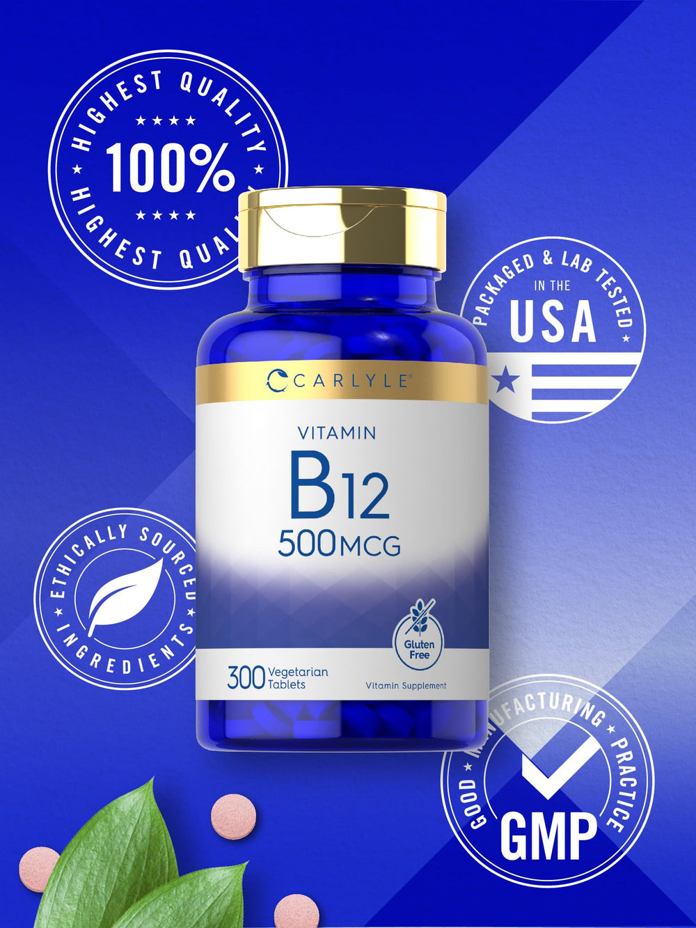 Análisis de laboratorio de Carlyle B-12 500 mcg para calidad y seguridad.