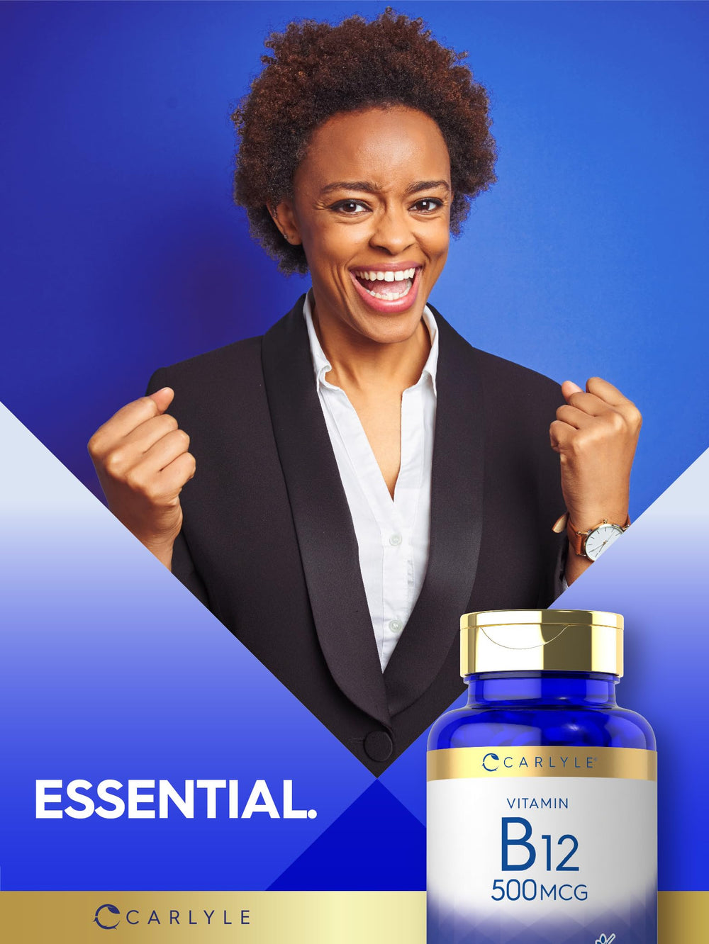 Uso diario de Carlyle B-12 500 mcg para energía cotidiana.