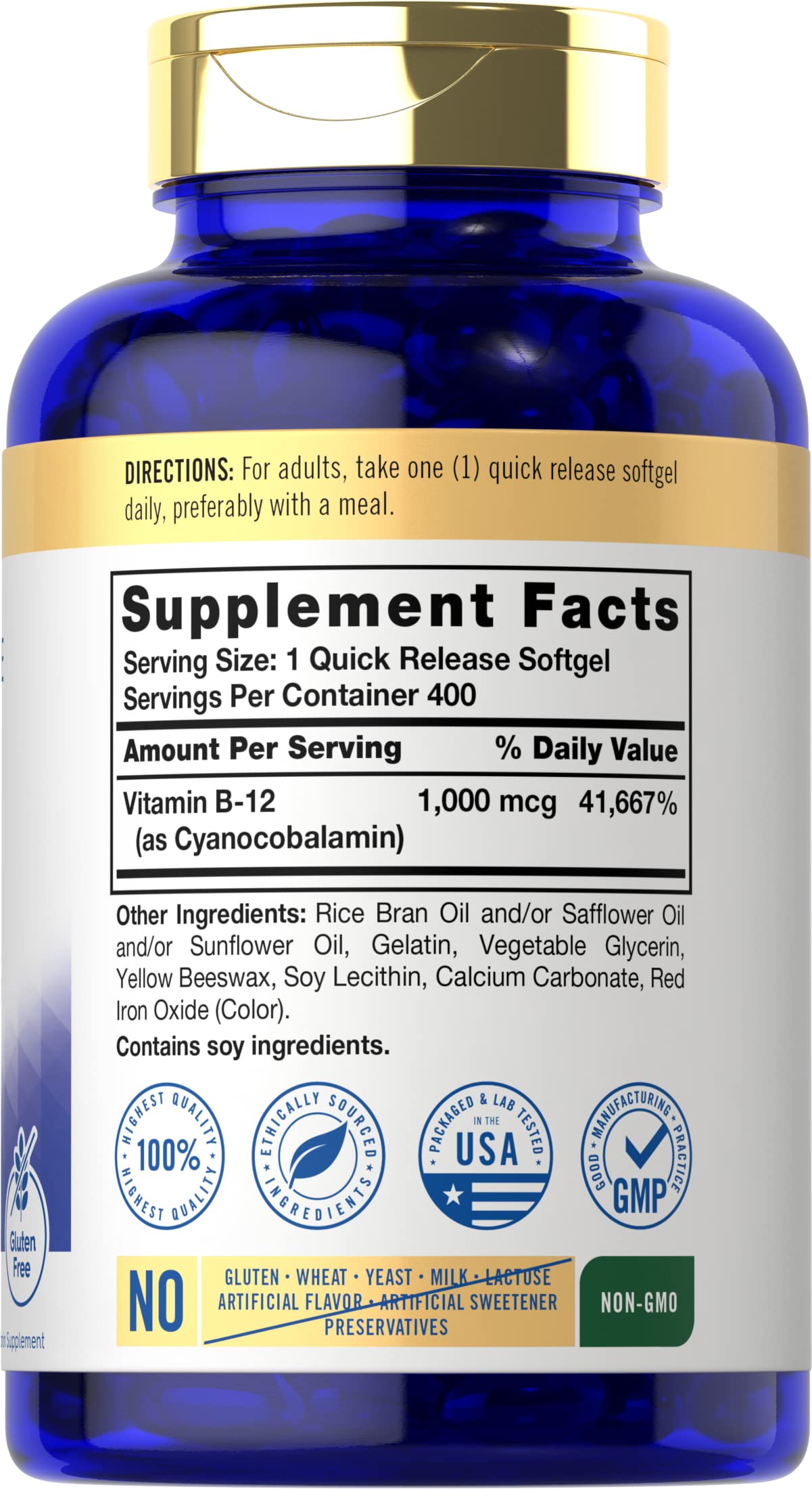 Carlyle B12 absorbable softgels for quick release and daily use