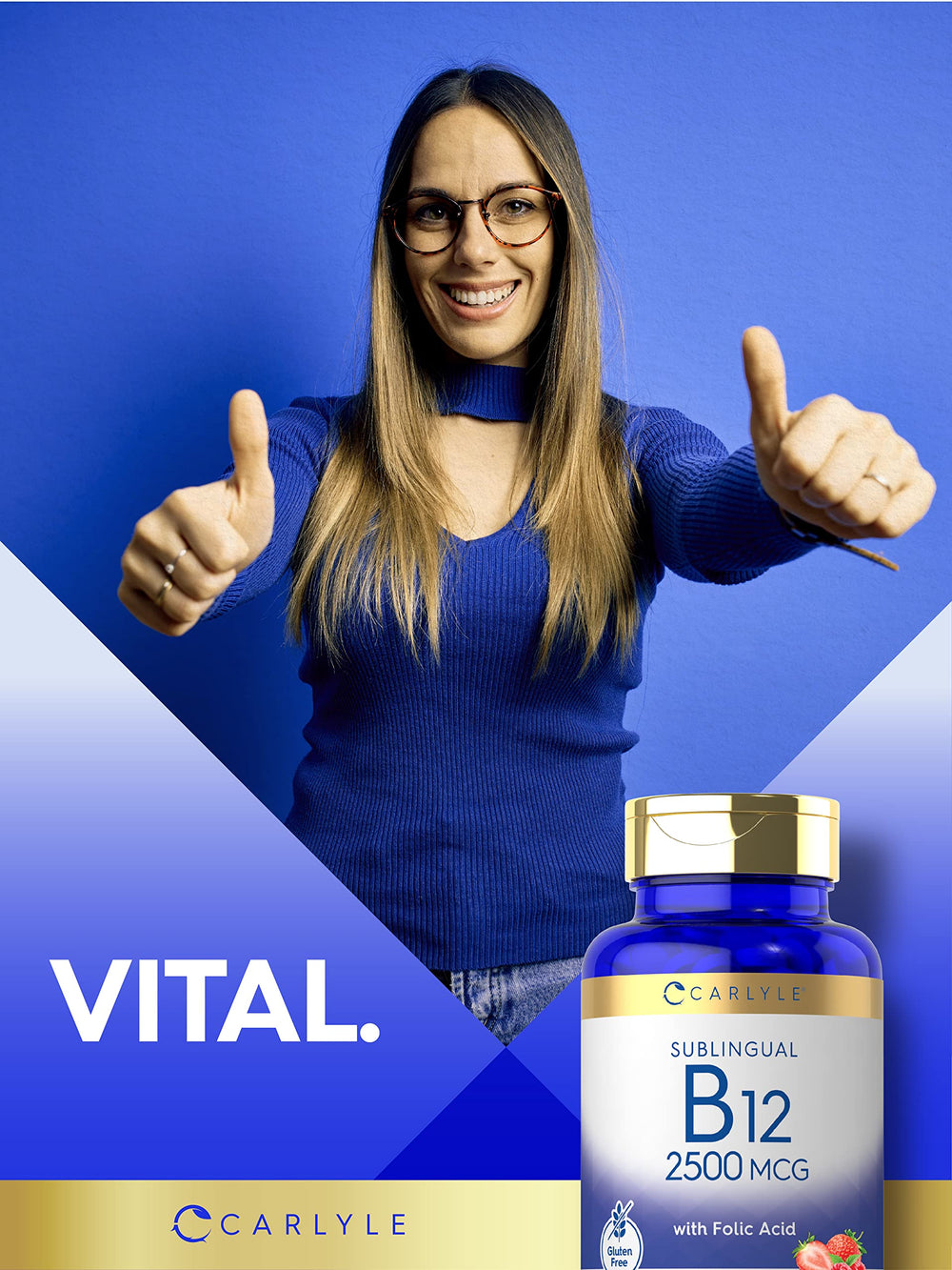 Carlyle B12 sublingual package design emphasizes premium quality