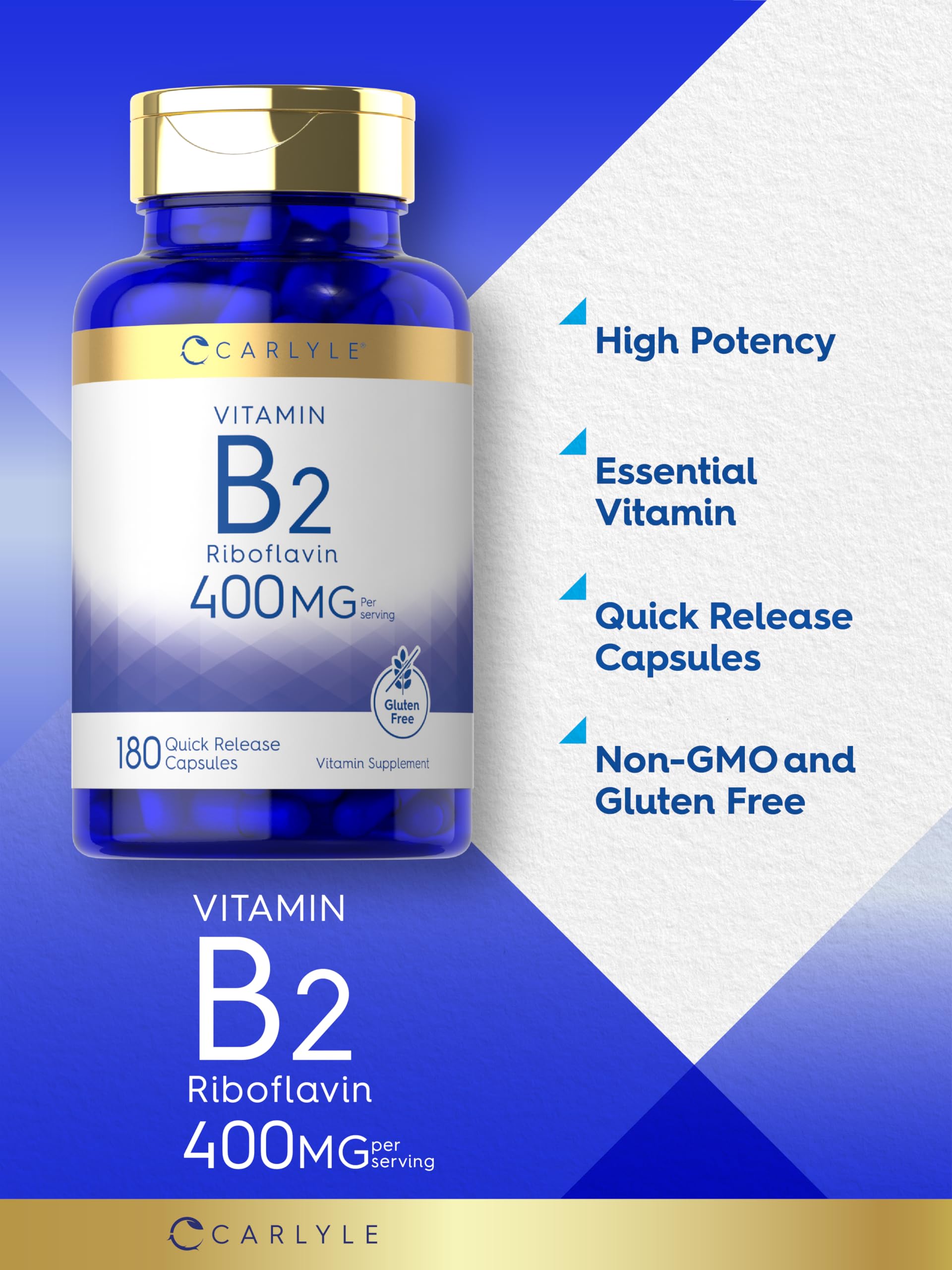 Carlyle B2 400mg capsules inside bottle showing compact form