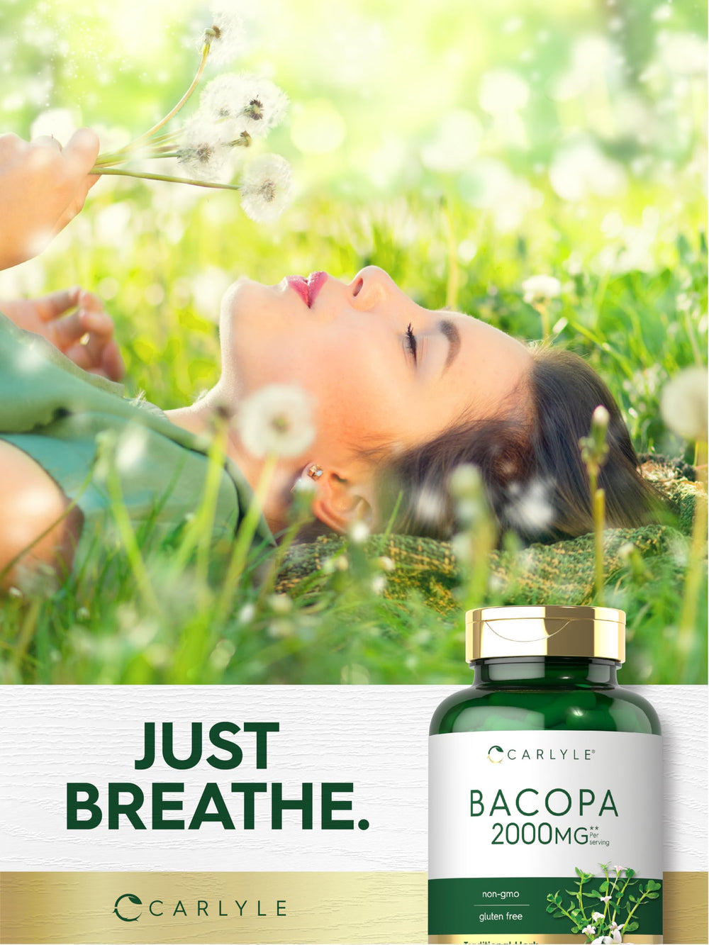 Carlyle Bacopa Capsules packaging emphasizes premium quality and manufacturing standards