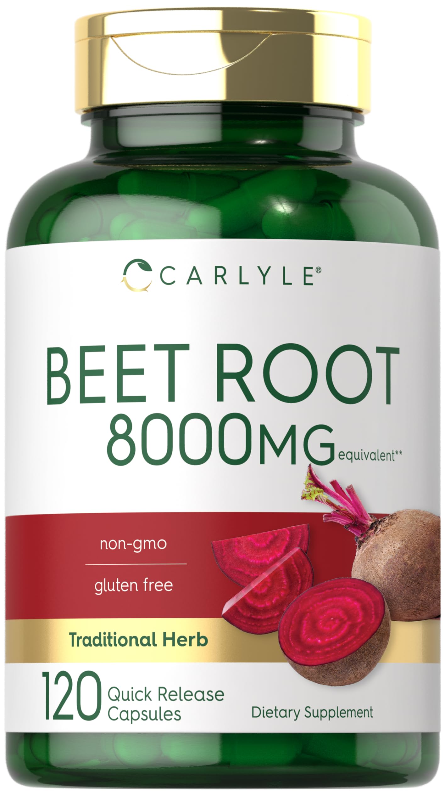 Carlyle Beet Root Capsules bottle front for easy daily supplementation