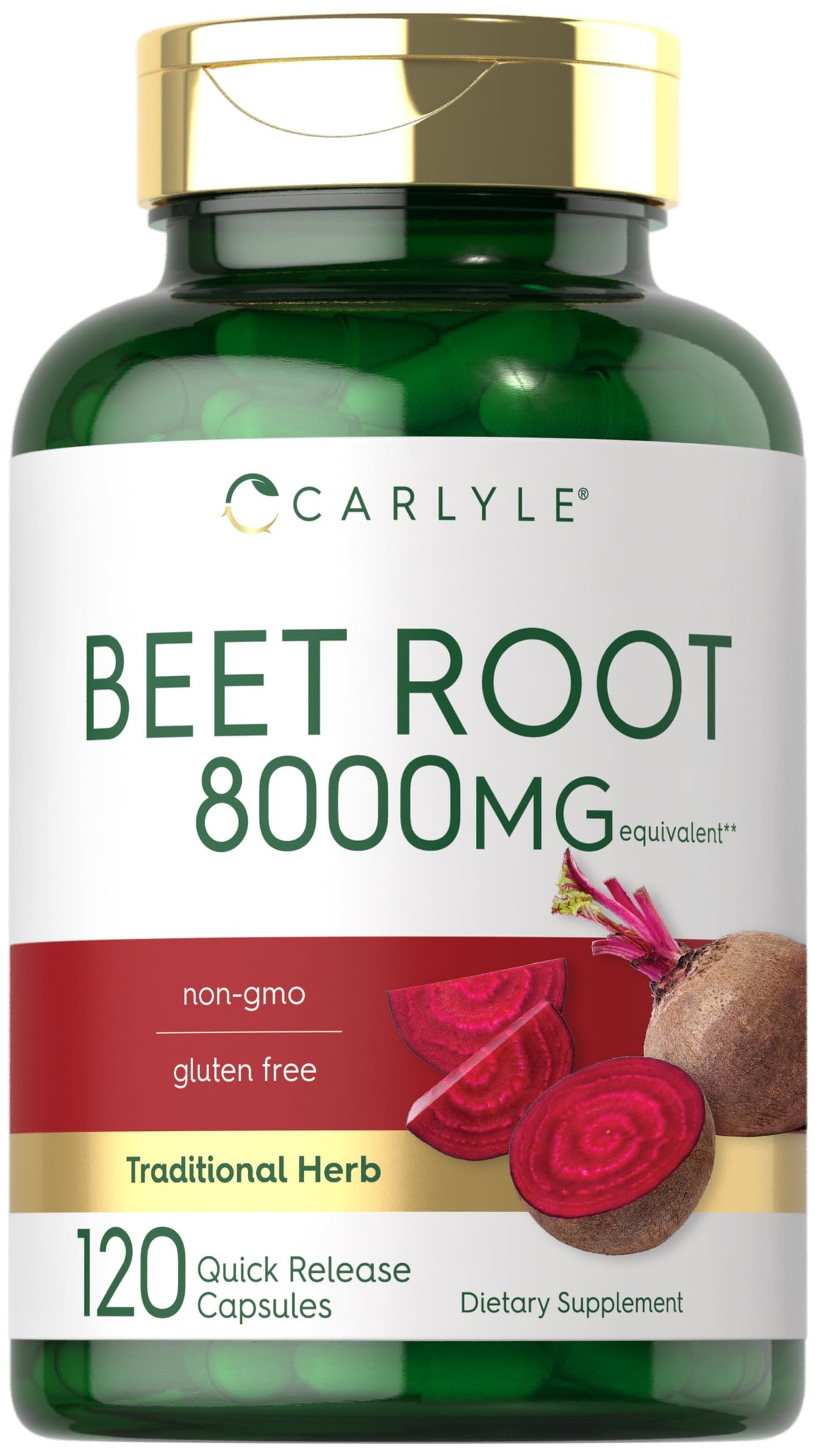 Carlyle Beet Root Capsules bottle front for easy daily supplementation