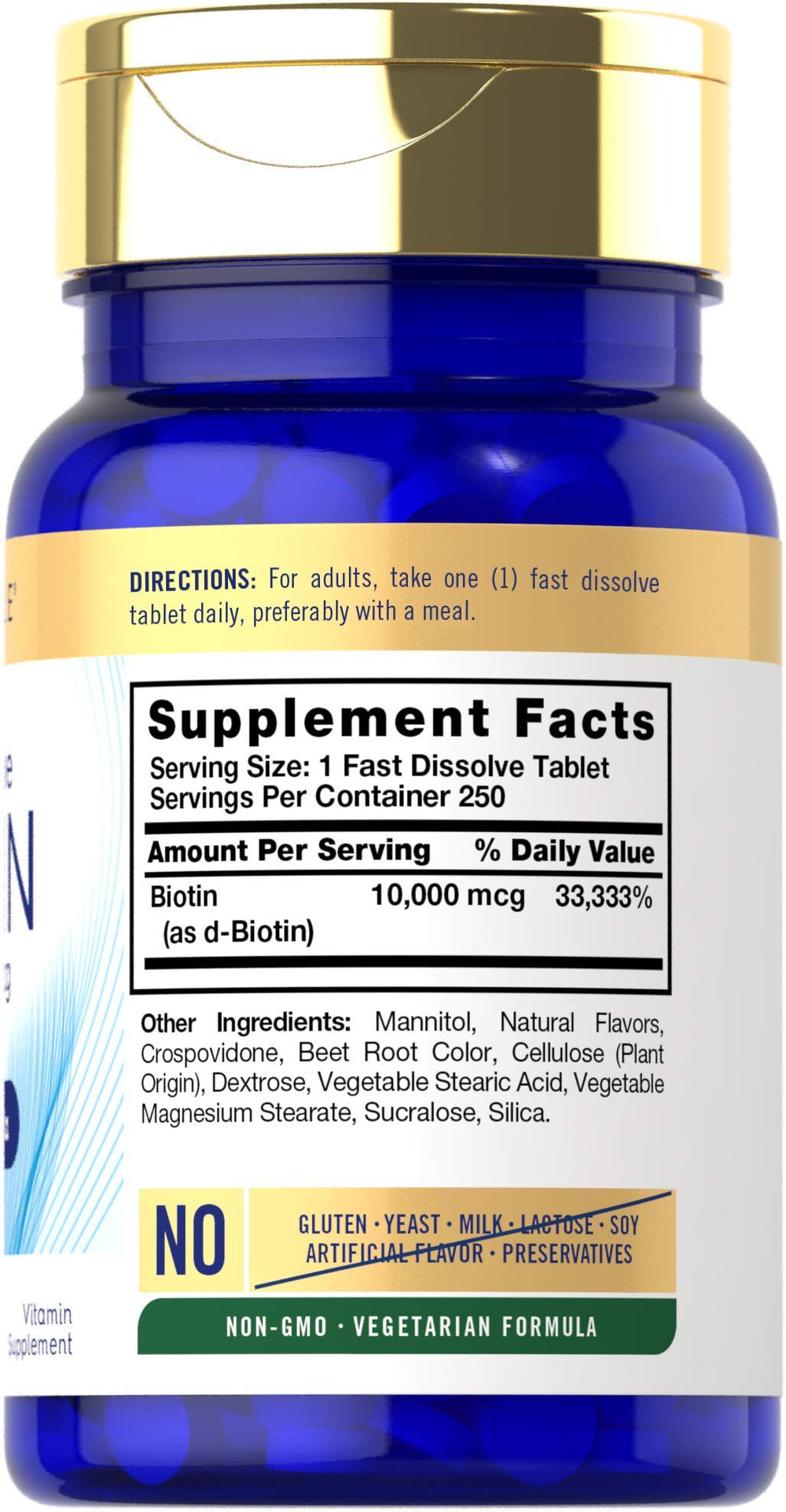 Carlyle Biotin fast dissolve tablets with berry flavor for easy daily use