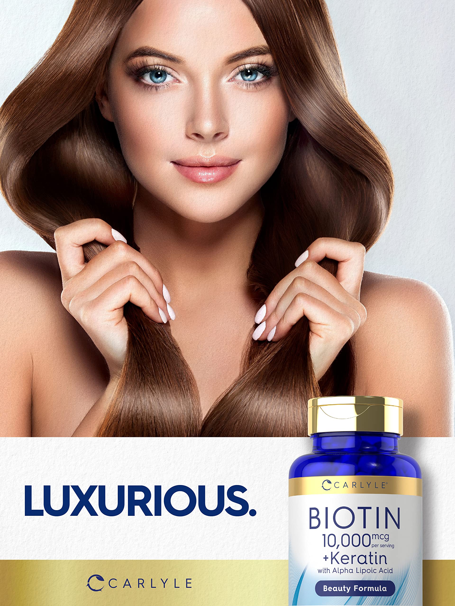 Carlyle Biotin non-GMO certification on packaging reinforces natural choice.