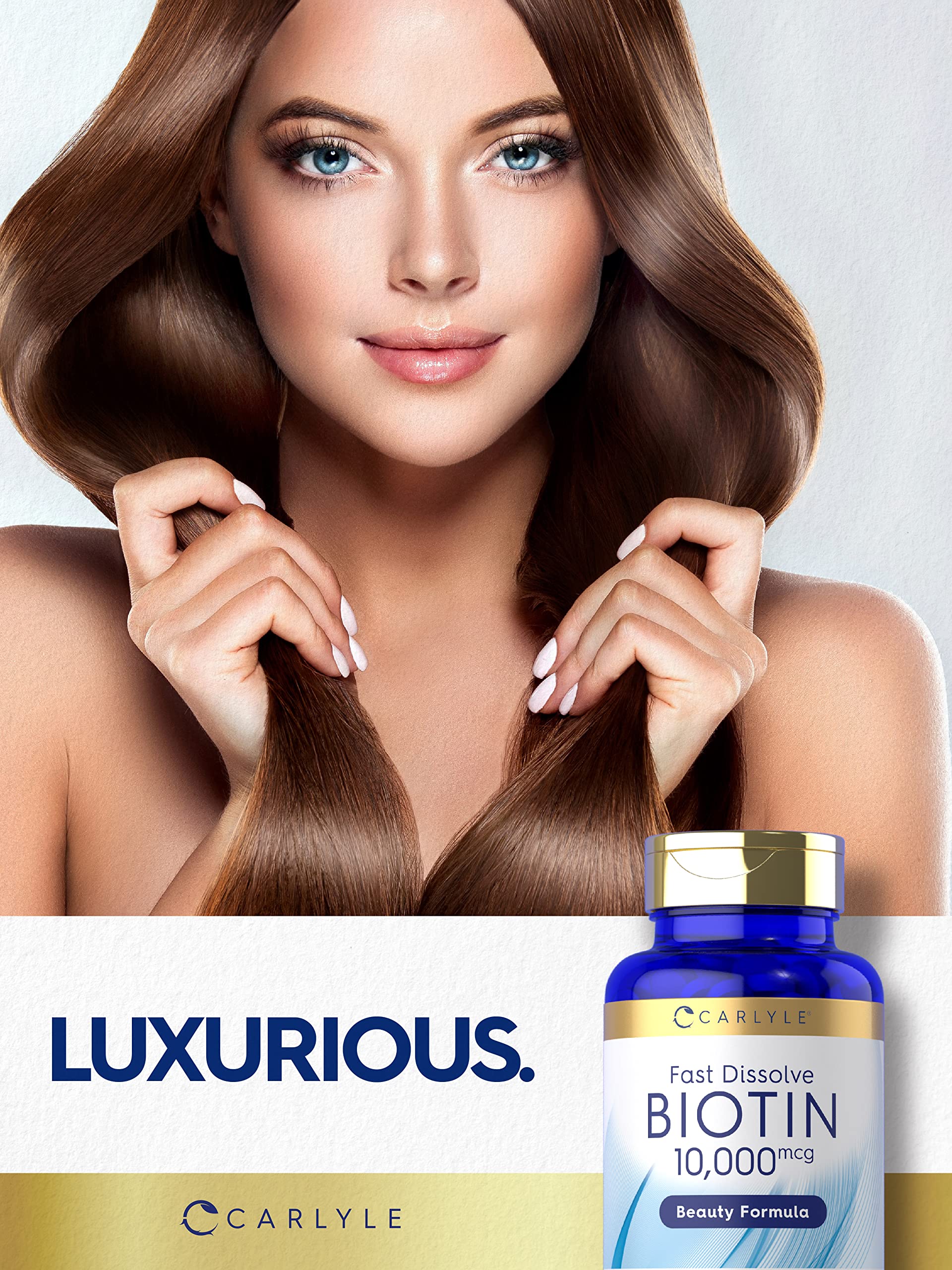 Carlyle Biotin purity potency seal on carton reinforces trusted supplement