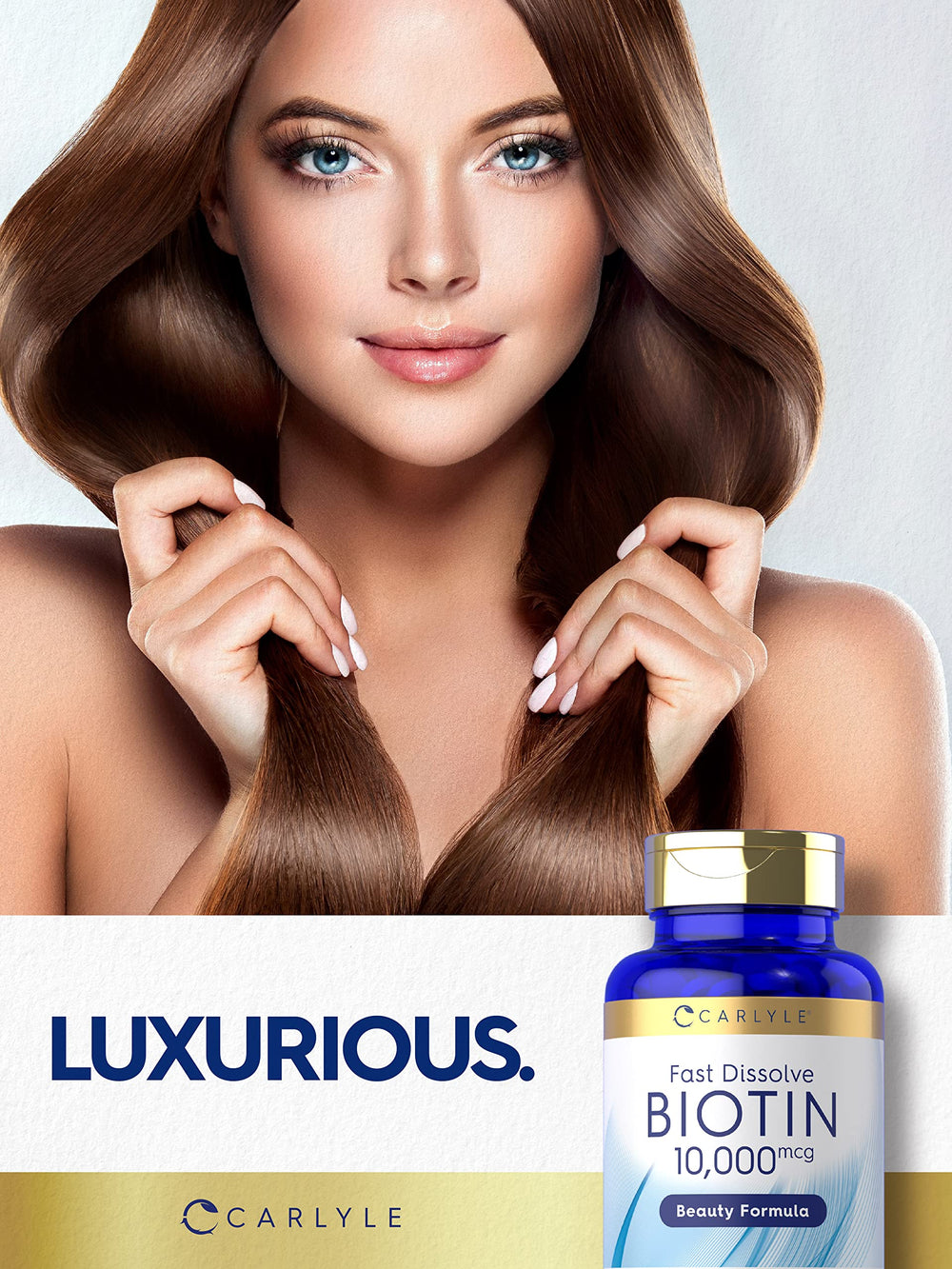 Carlyle Biotin purity potency seal on carton reinforces trusted supplement