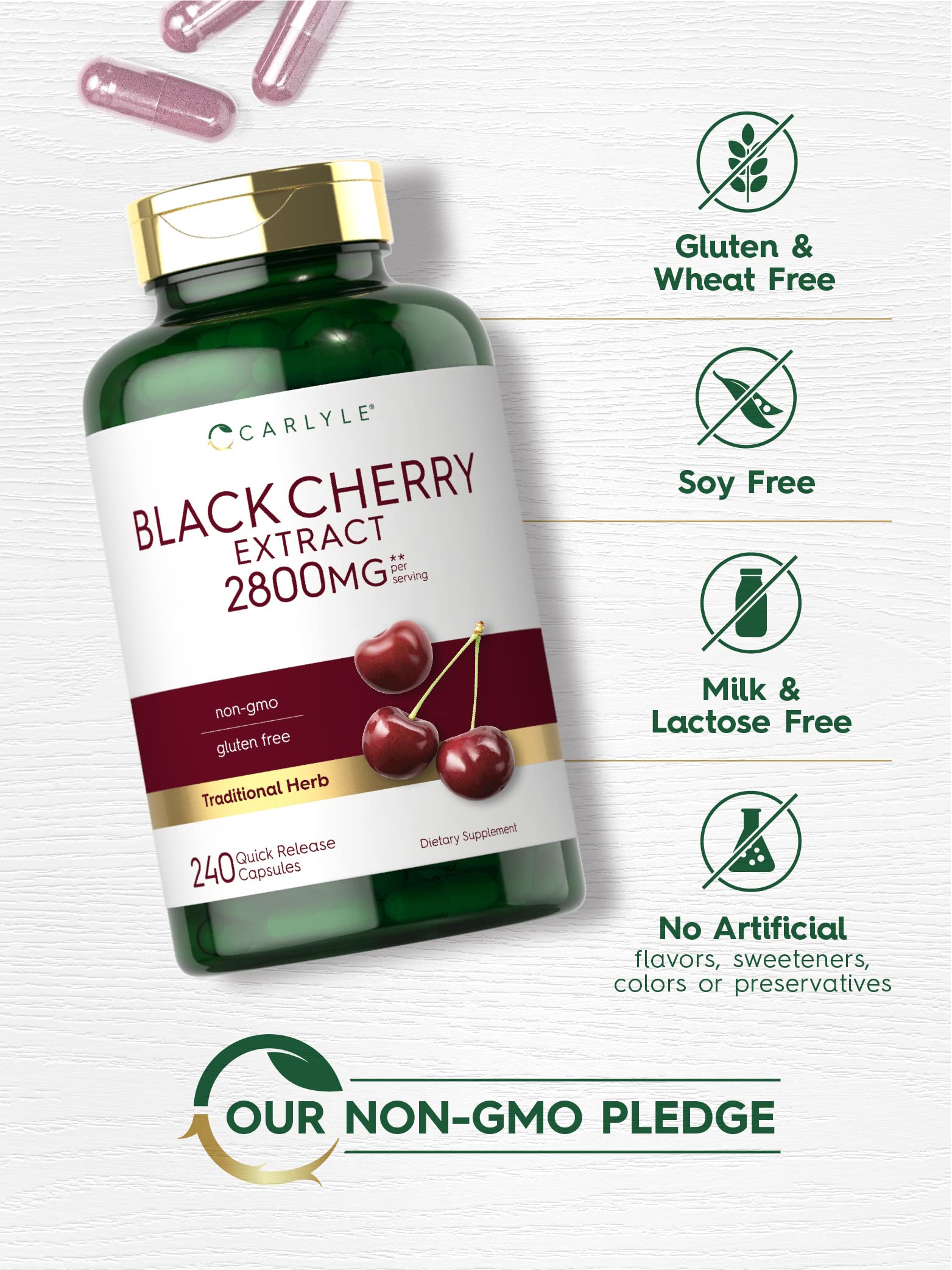 Carlyle Black Cherry Extract packaging on a store shelf.