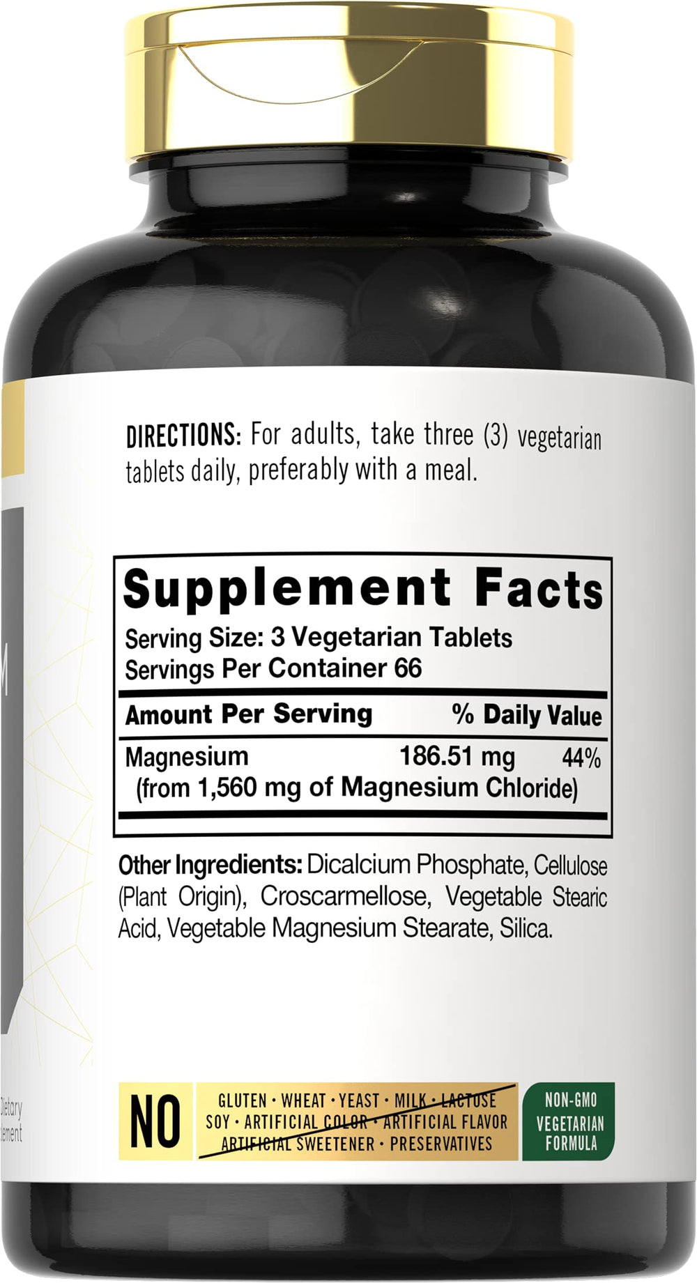 Carlyle bottle label closeup showcases quality-tested ingredients.