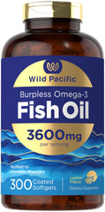 Carlyle Burpless Fish Oil 3600 mg bottle front with lemon flavor for easy daily omega-3 intake.