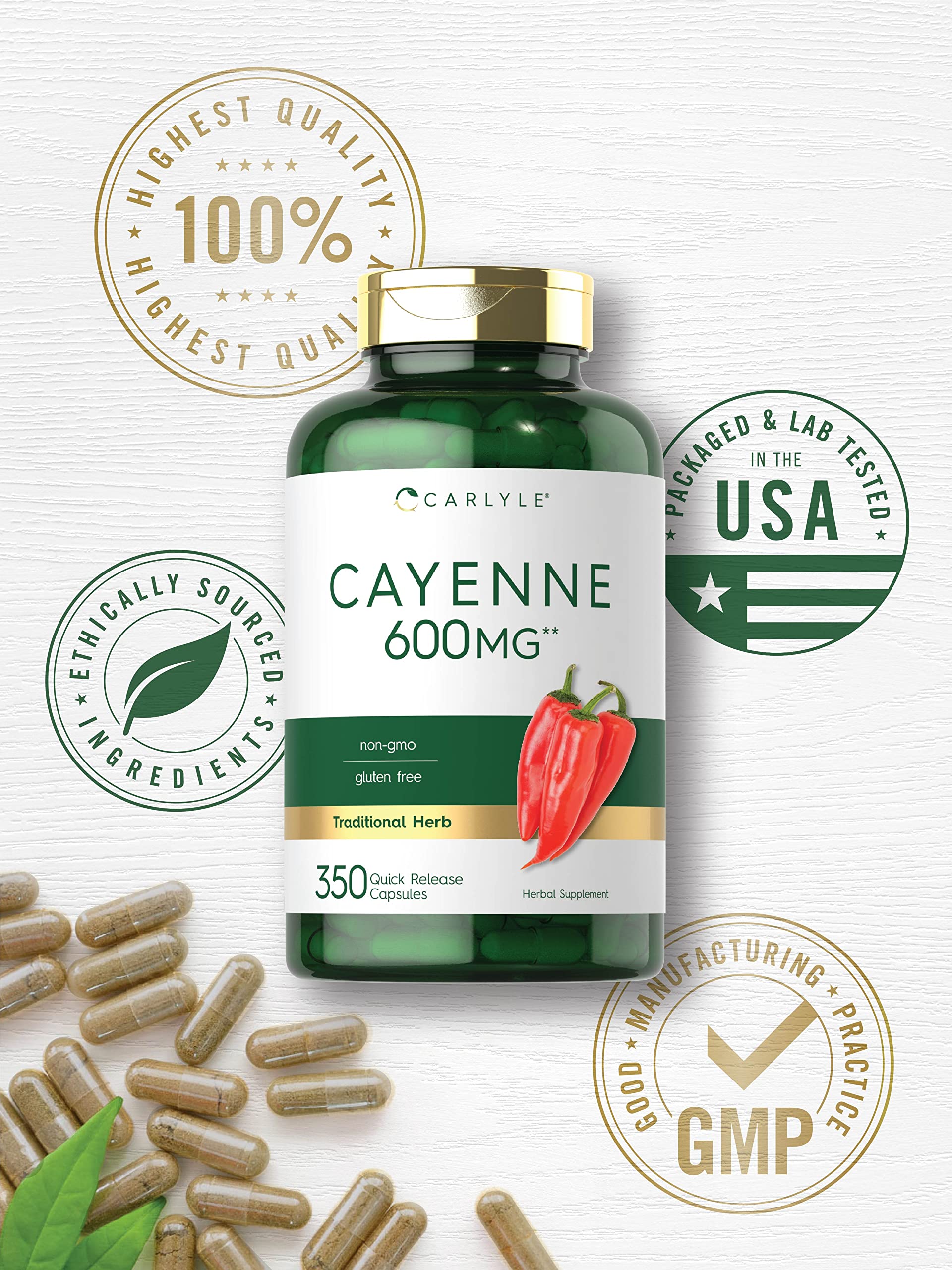 Carlyle Cayenne Pepper Capsules manufacturing-testing image reinforces quality assurance.