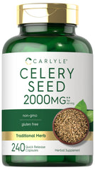 Carlyle Celery Seed Extract bottle front, showcasing premium non-GMO formula.
