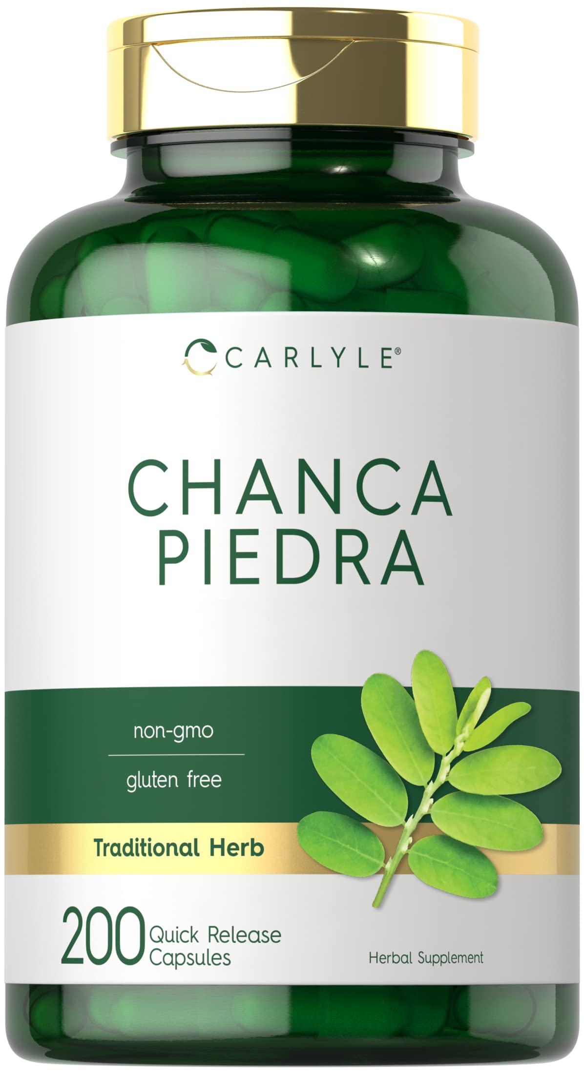 Carlyle Chanca Piedra bottle shows traditional herbal formula for daily support.