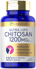 Carlyle Ultra Lipo Chitosan, cápsulas fáciles de tragar para uso diario.