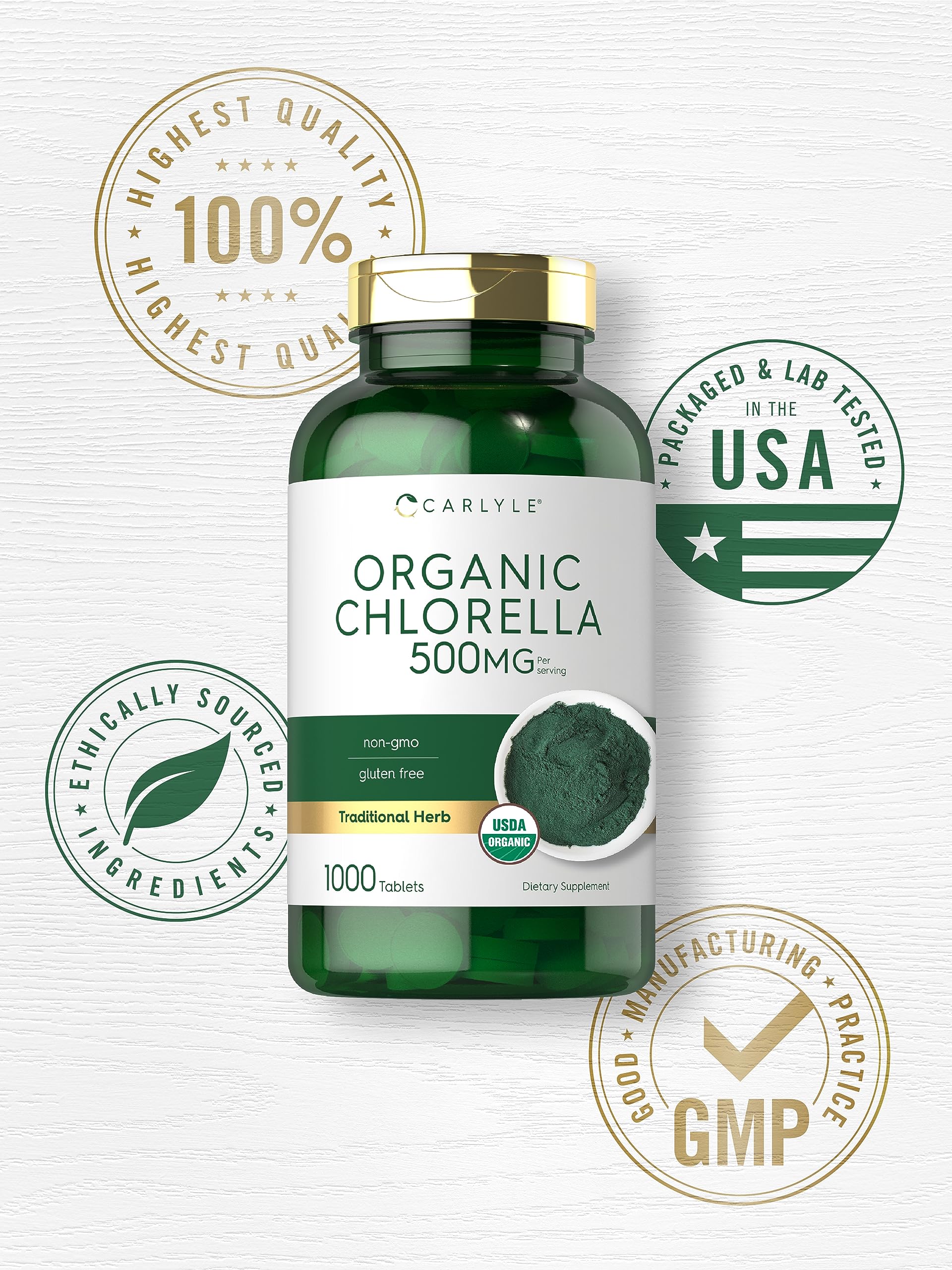 Carlyle Chlorella tablets, lab-tested quality and trusted ingredients