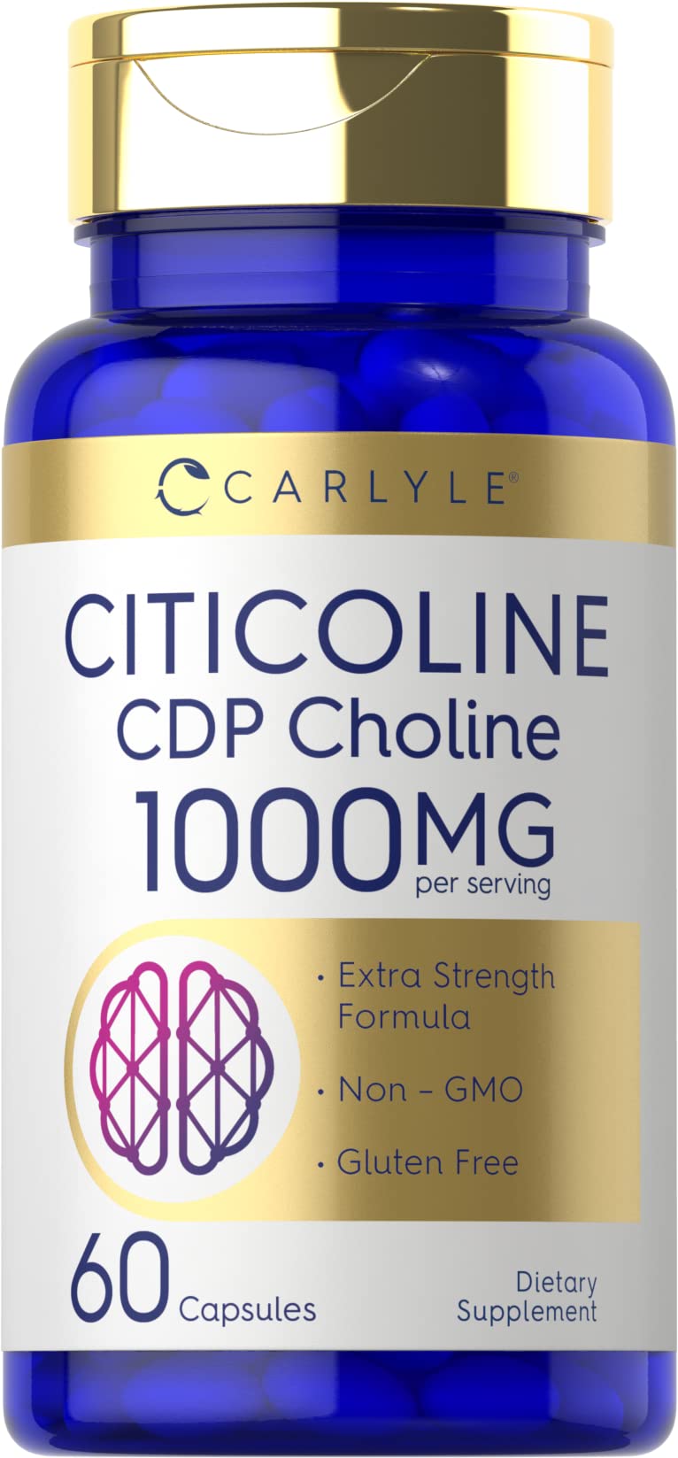 Carlyle Citicoline 1000mg bottle for premium cognitive support.
