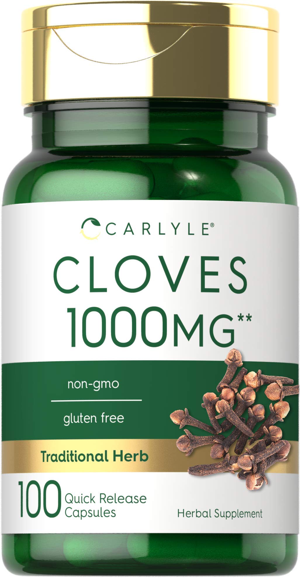 Carlyle Cloves supplement bottle showing 1000 mg per serving for easy daily use