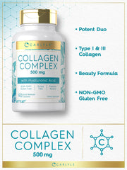 Carlyle collagen label detail highlighting ingredients and gluten-free note