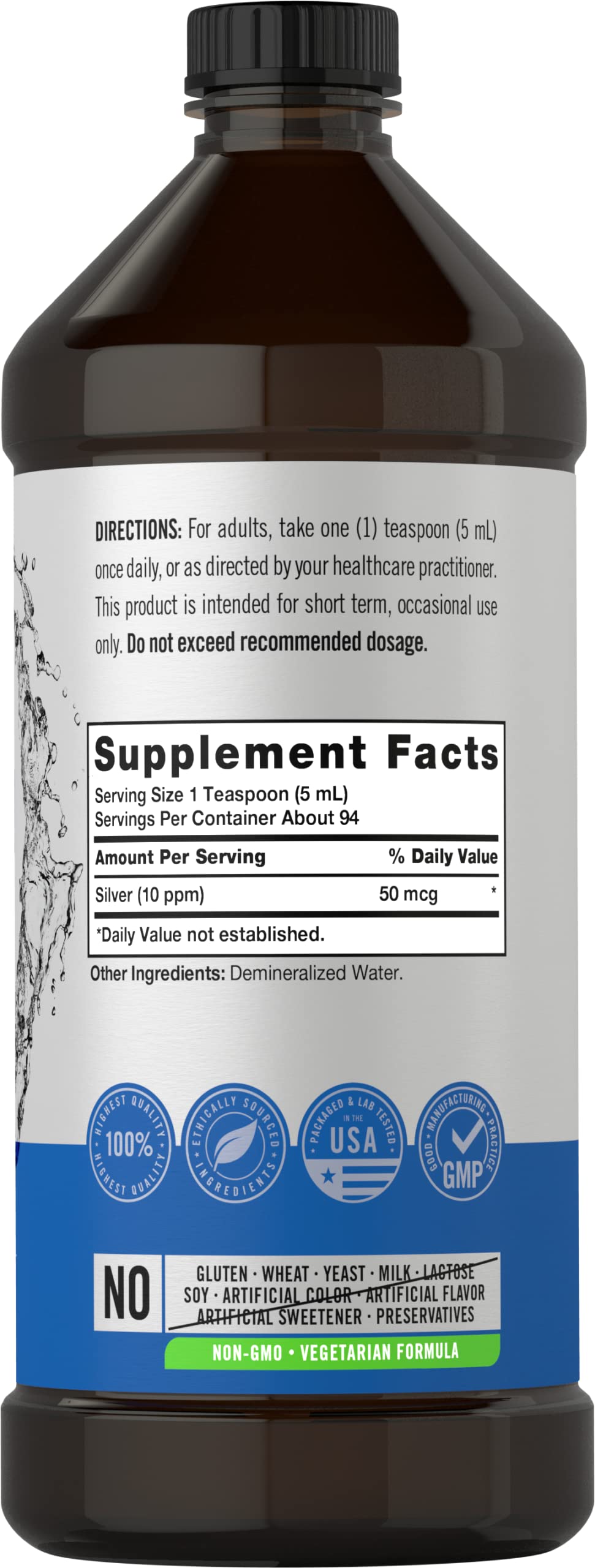 Carlyle Colloidal Silver Liquid drops being poured for easy daily use.