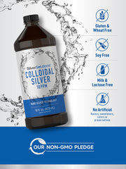 Carlyle Colloidal Silver Liquid label closeup highlighting 10 PPM and nano technology.