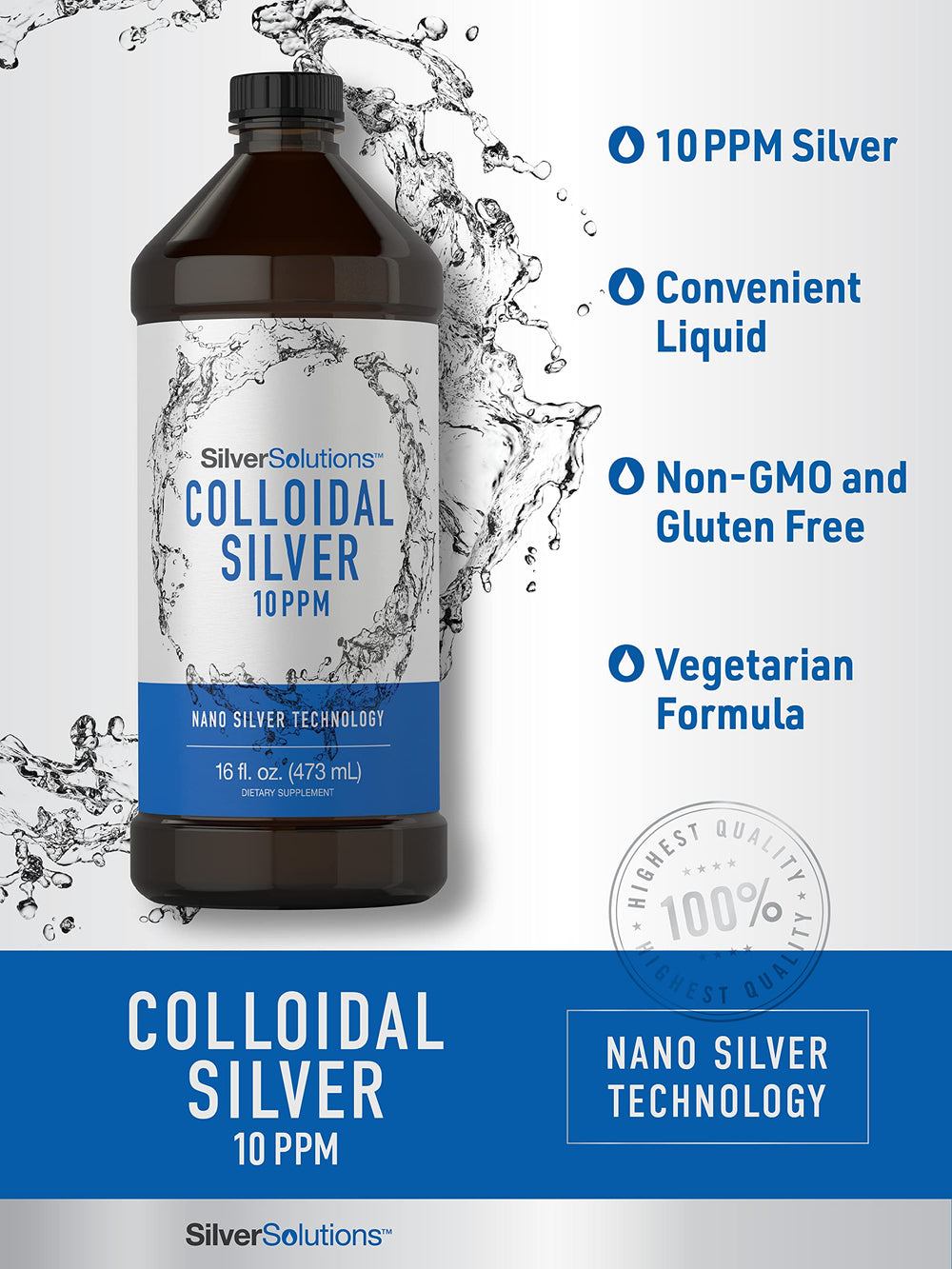 Carlyle Colloidal Silver Liquid measuring scoop showing portion control.