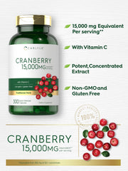 Carlyle Cranberry Pills ingredients panel with polyphenols and vitamin C