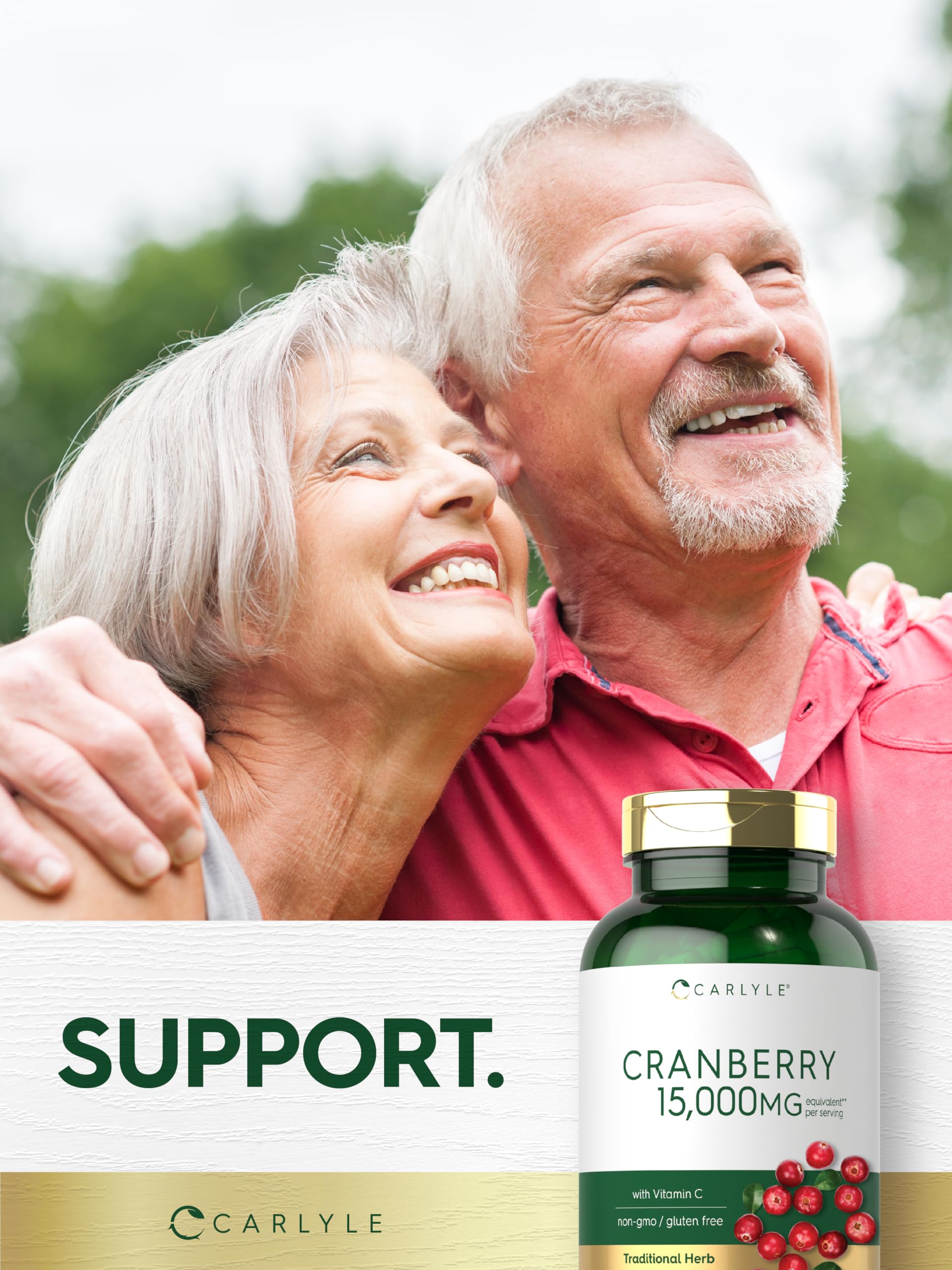 Carlyle Cranberry Pills lab tested quality label seen on bottle