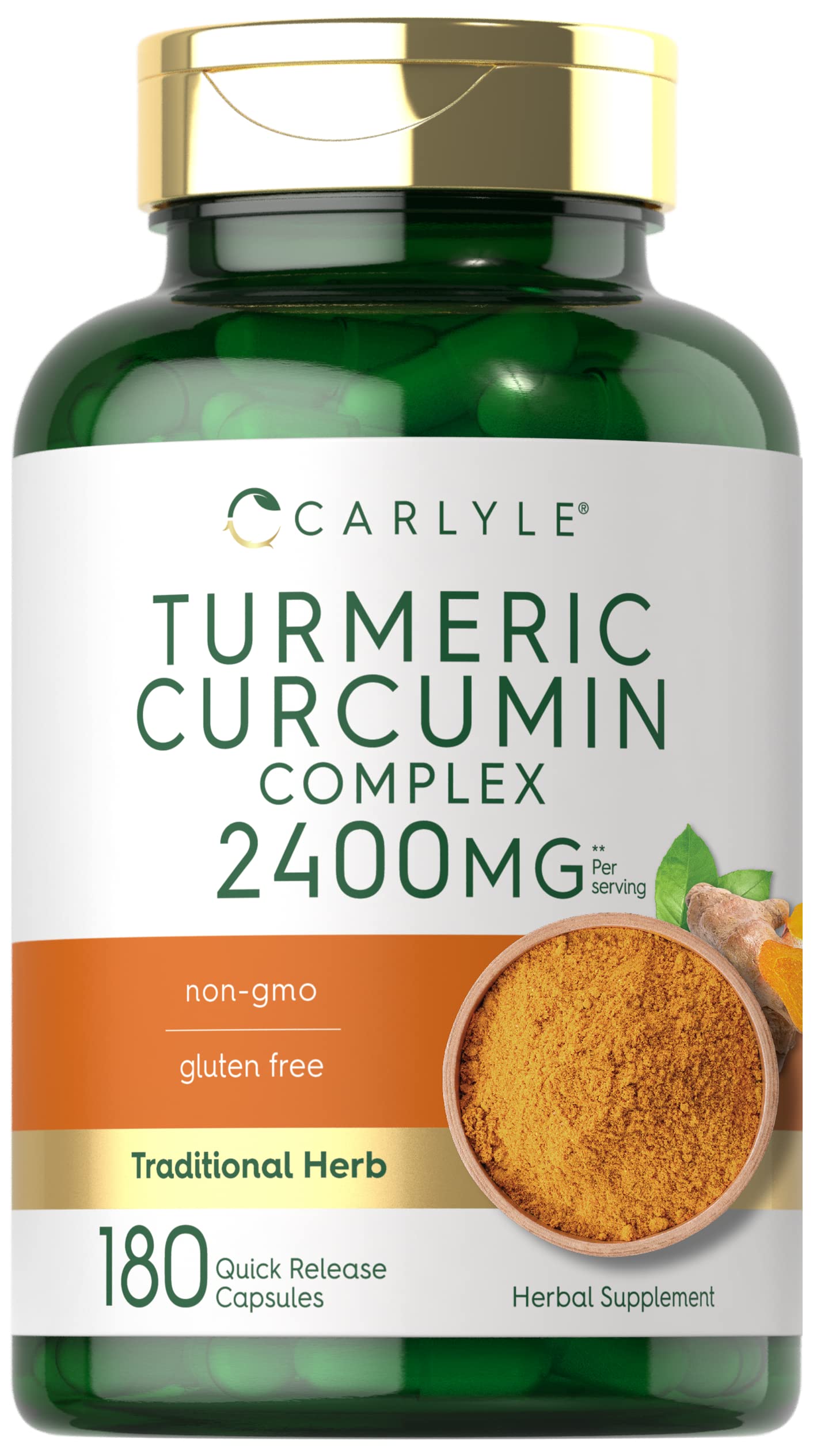 Carlyle curcumina 2400mg, cápsulas en polvo para uso diario.