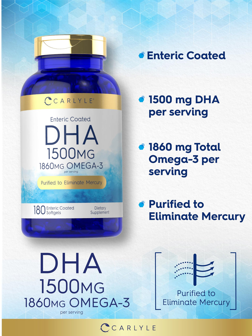 Carlyle DHA bottle in pantry for convenient daily use