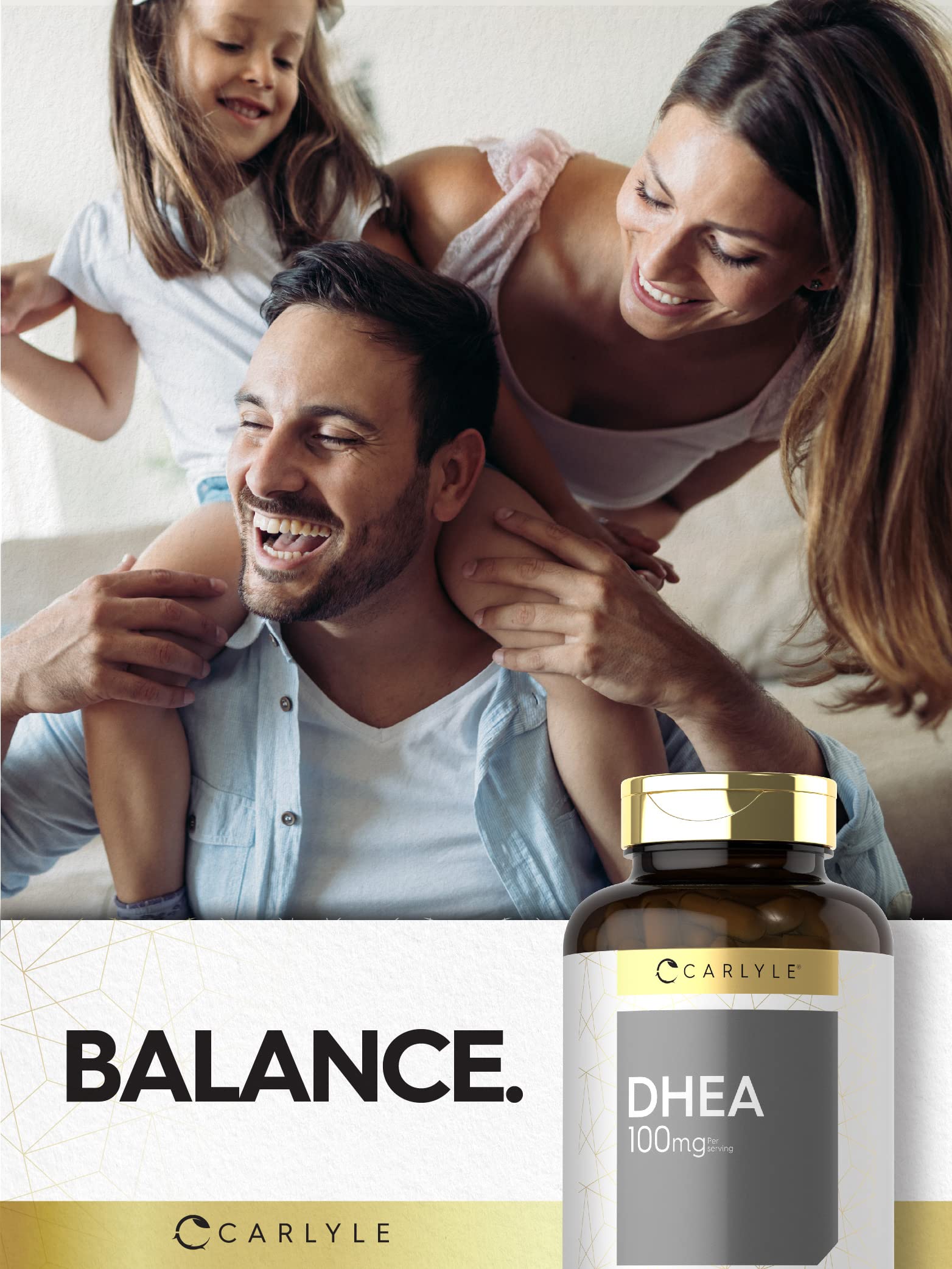 Carlyle DHEA packaging on a retail shelf signaling trusted quality.