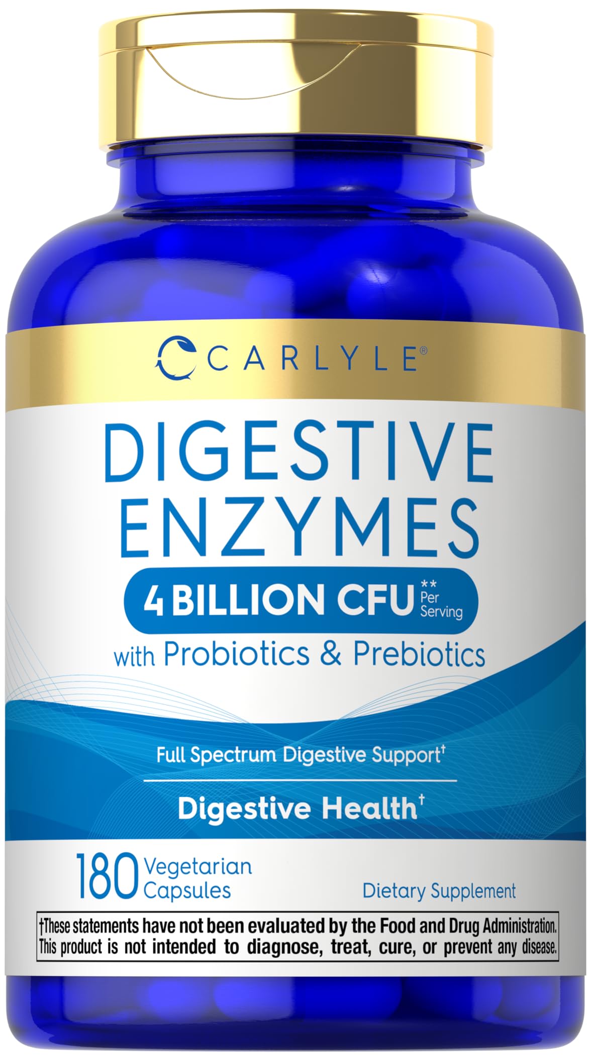 Carlyle Digestive Enzymes bottle and capsules for daily digestive support.