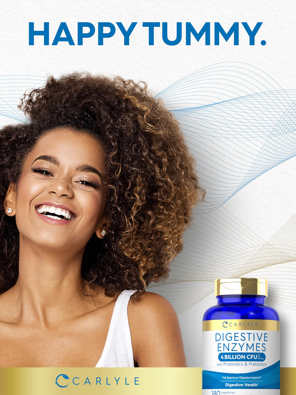 Packaging and bottle from Carlyle Digestive Enzymes during unboxing.