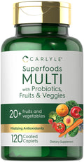Carlyle Fruits and Veggies Supplement | 120 Count | Probiotics with 20+ Fruits and Vegetables