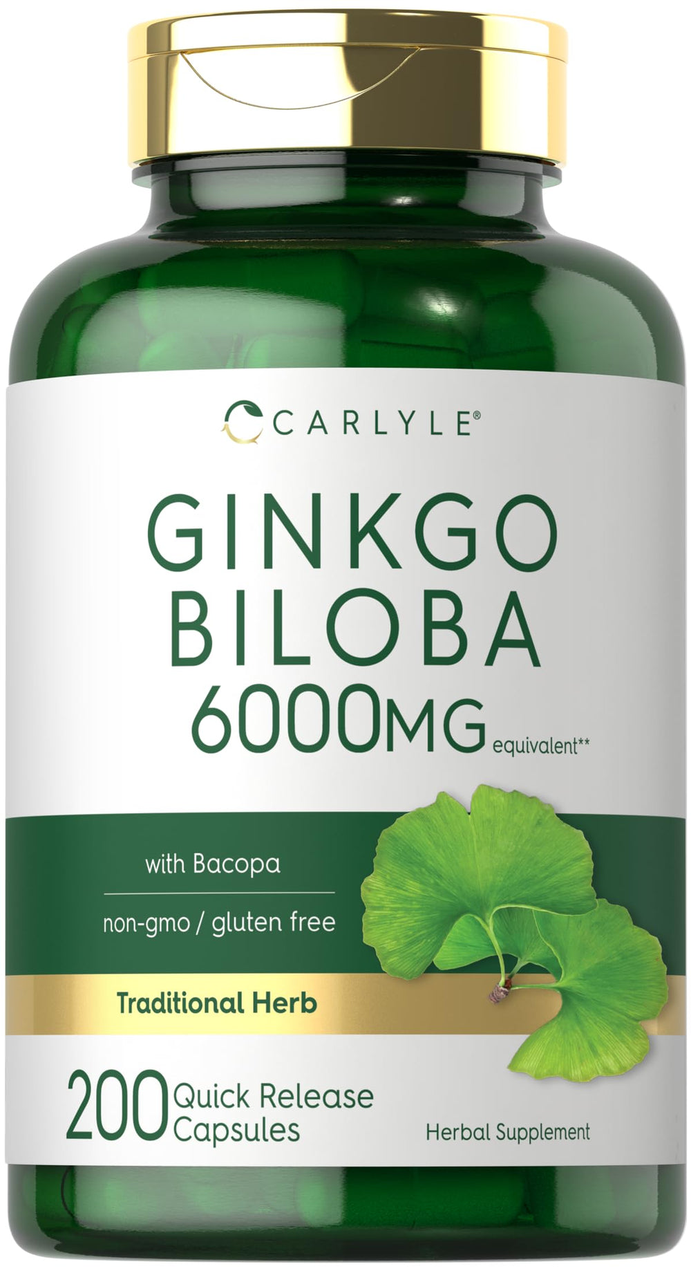 Carlyle Ginkgo Biloba pills bottle showing packaging for daily wellness support