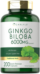 Carlyle Ginkgo Biloba pills bottle showing packaging for daily wellness support