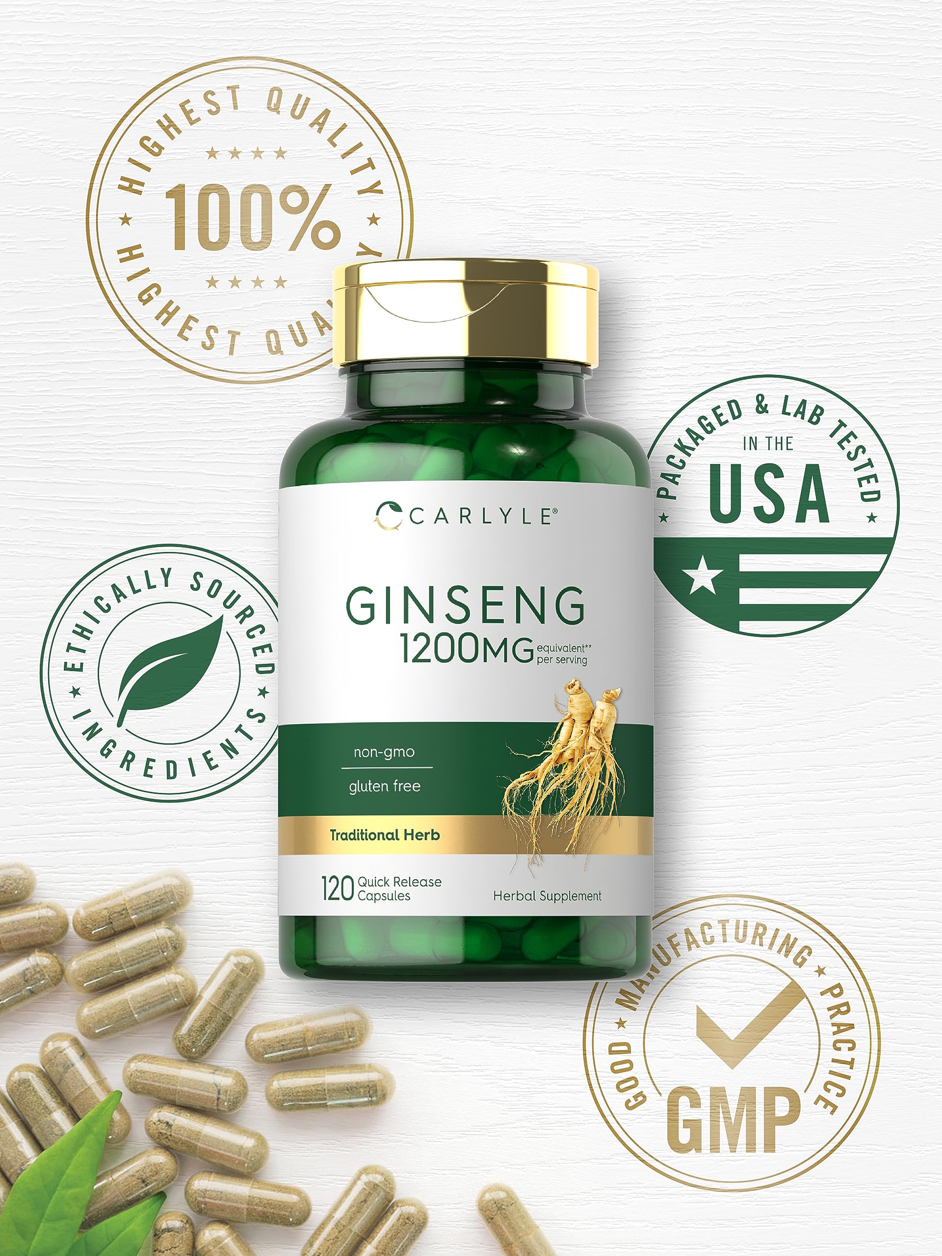 Carlyle extracto de ginseng: libre de gluten para dietas