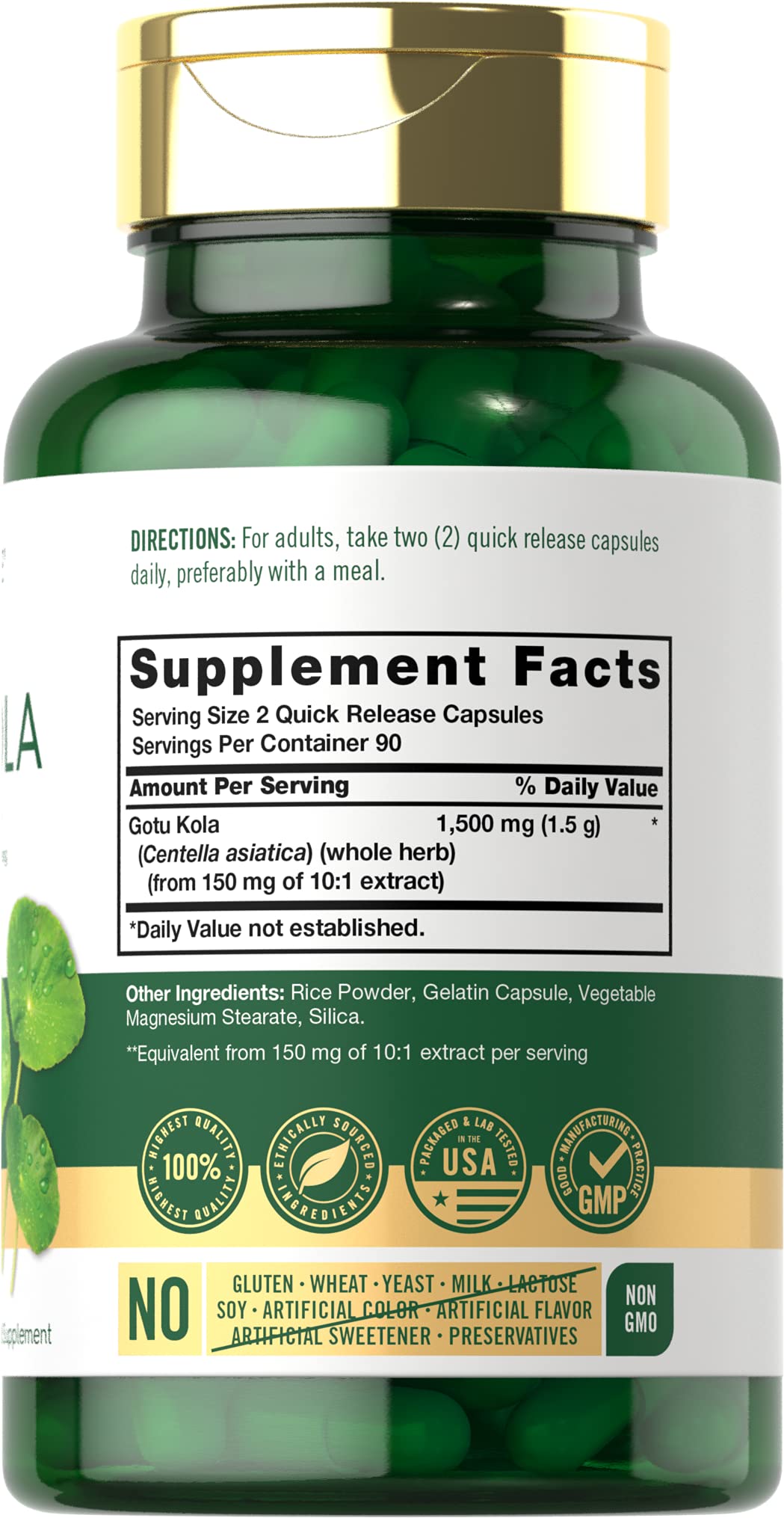 Carlyle Gotu Kola capsules quick-release design for easy daily use.