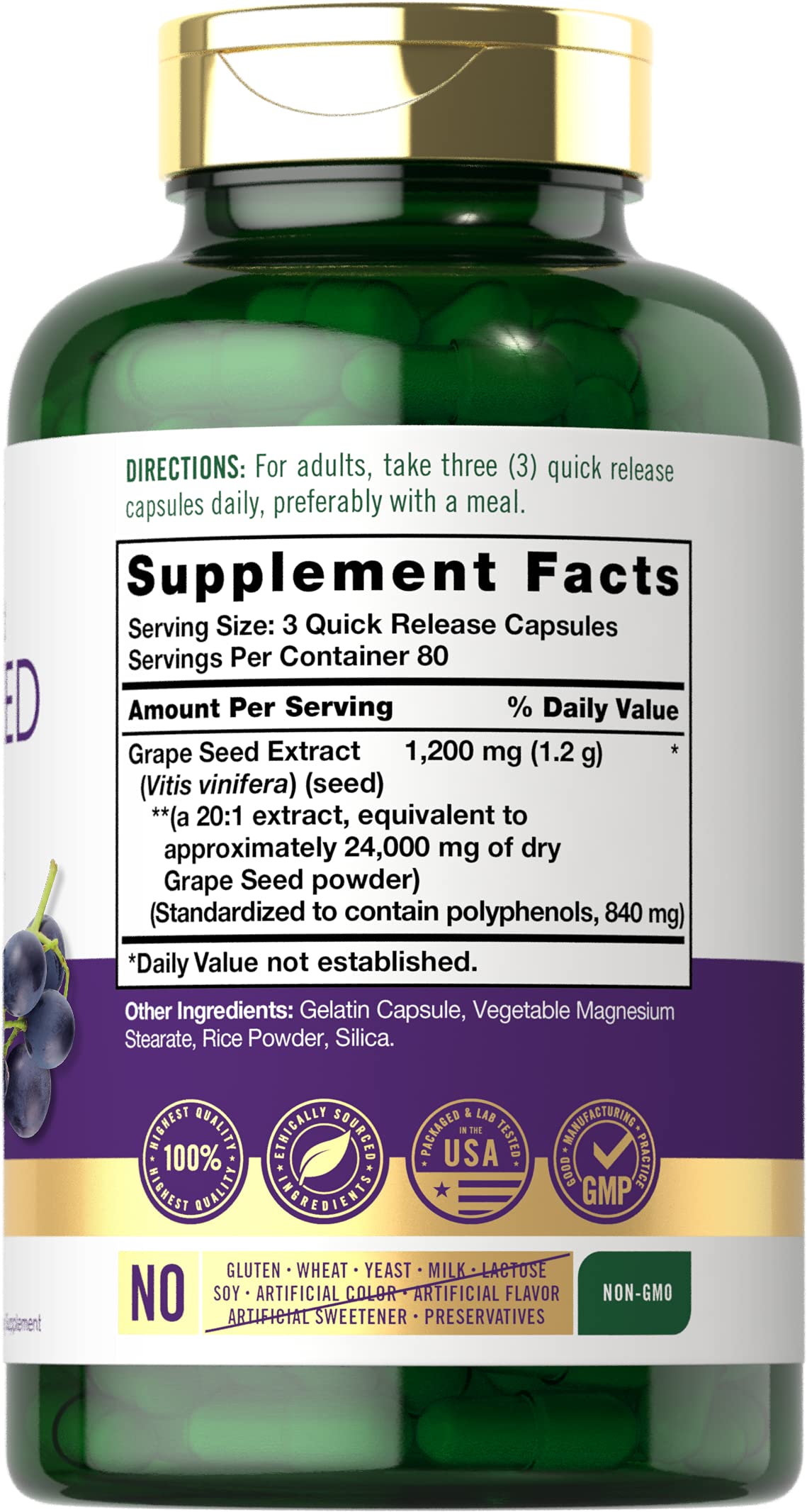 Carlyle Grape Seed Extract capsules—premium ingredients for daily support.