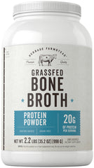 Carlyle grass-fed bone broth protein powder bottle highlighting clean, pasture-raised ingredients.