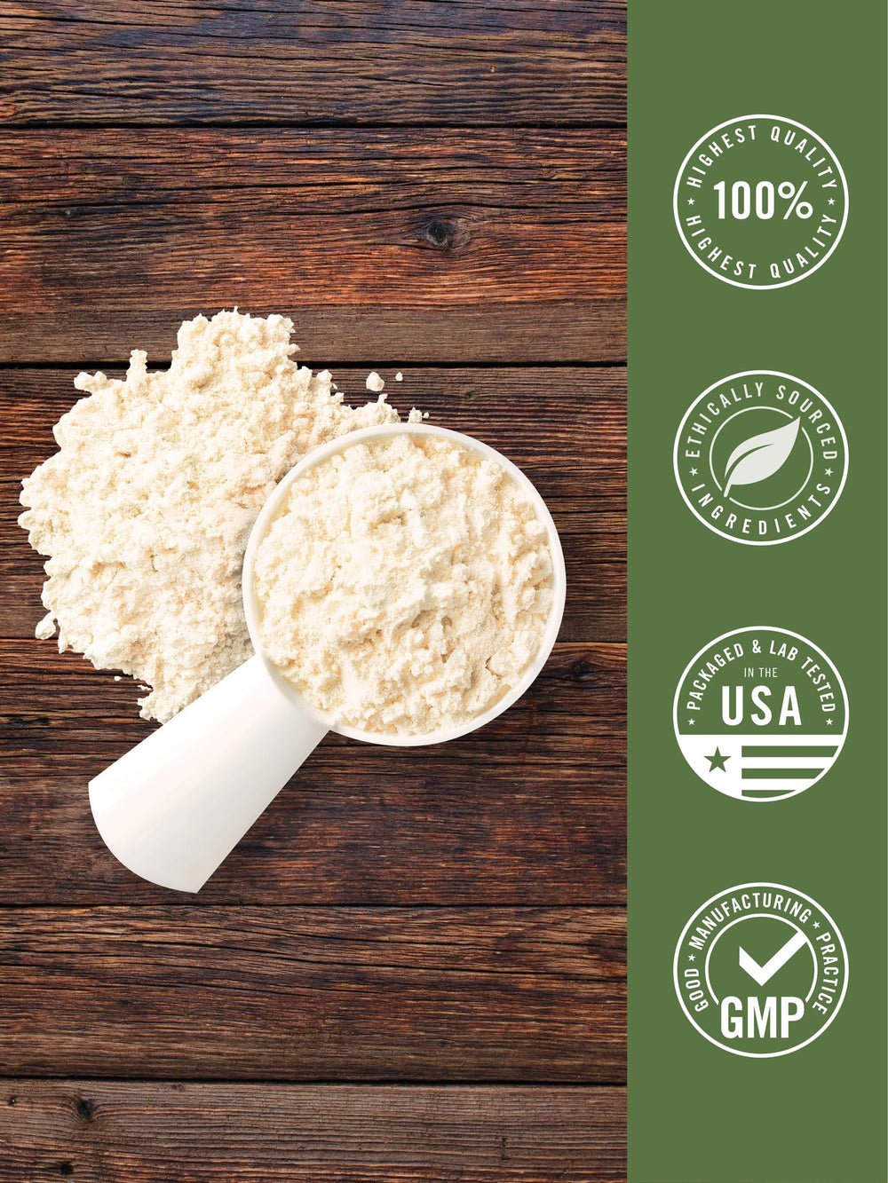 Carlyle Grass Fed Whey Protein ingredients panel notes non-GMO and gluten-free.