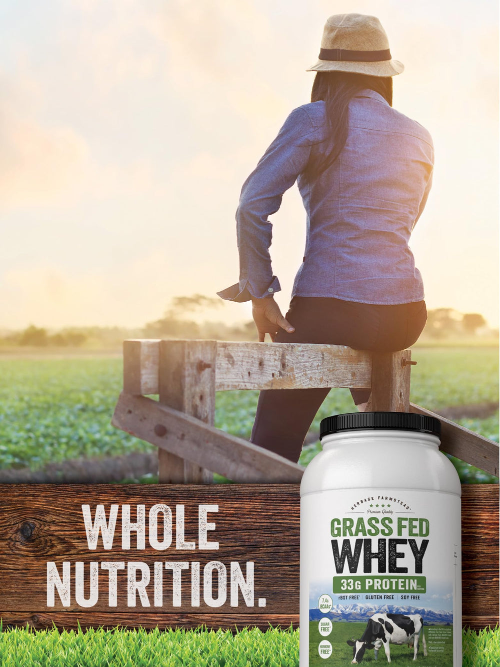 Carlyle Grass Fed Whey Protein being poured into a glass for shakes.