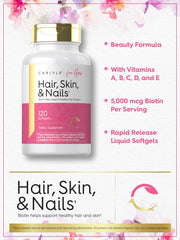 Carlyle Hair Skin & Nails packaging front highlighting premium ingredients
