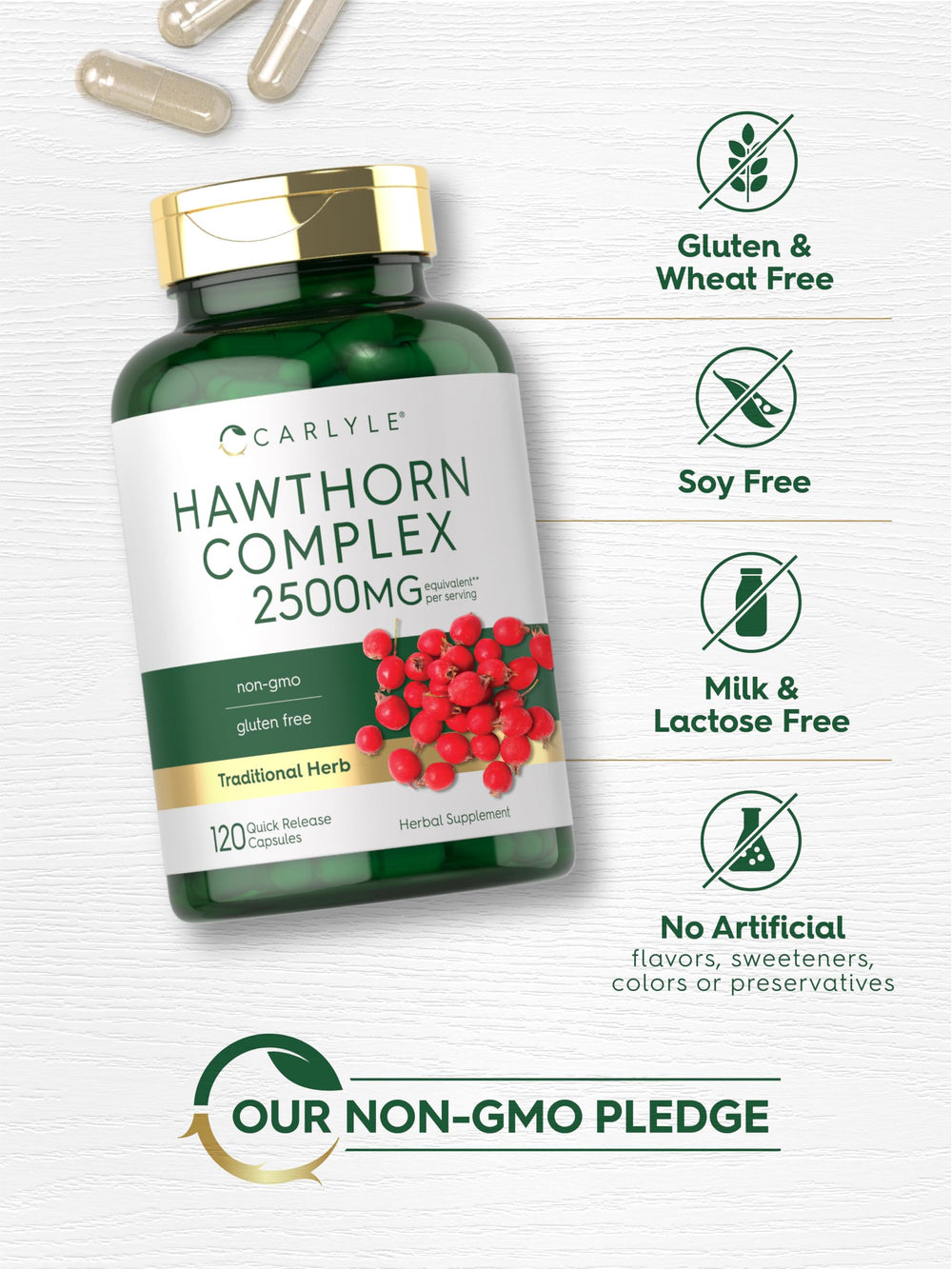 Carlyle Hawthorn Berry Complex: cápsulas alineadas para uso diario cómodo