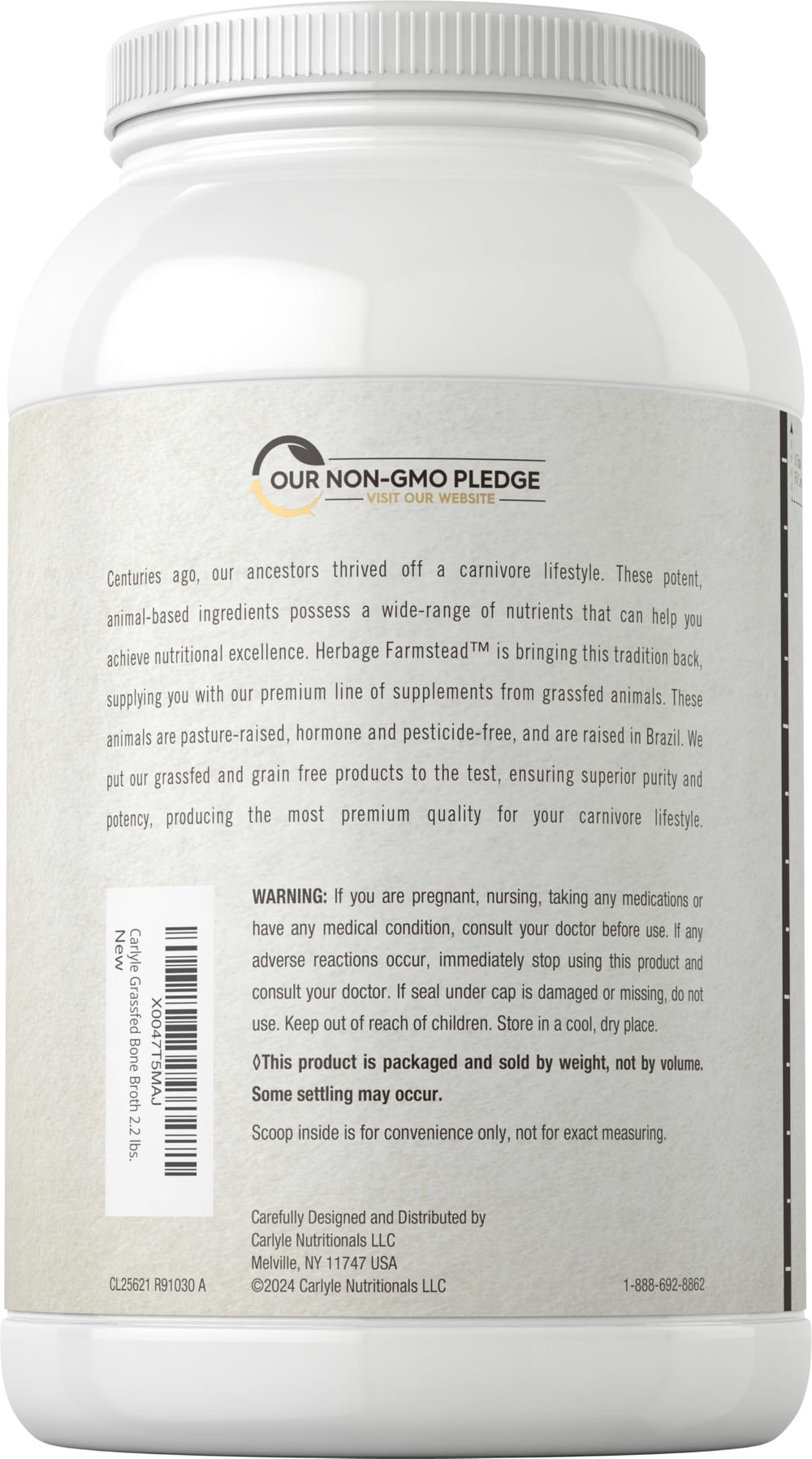 Carlyle heritage farmstead lab display signaling trusted ingredients and in-house manufacturing.