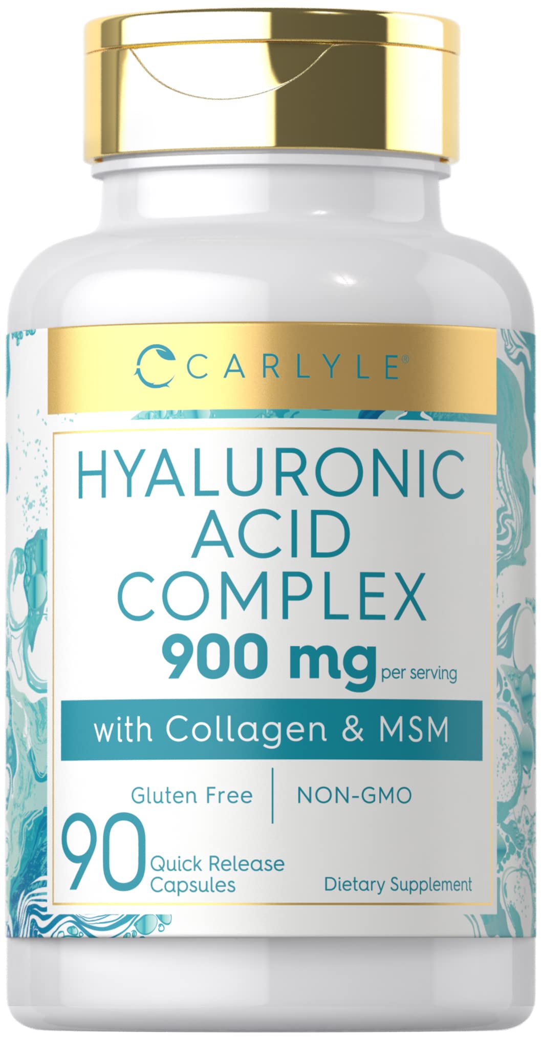 Carlyle Hyaluronic Acid Complex bottle front showing premium label and collagen support