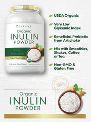 Carlyle Inulin Powder serving shows 3g soluble fiber per serving