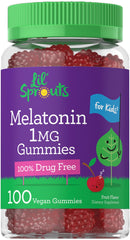 Carlyle Kids Melatonin Gummies bottle with fruit flavor, gentle bedtime option.